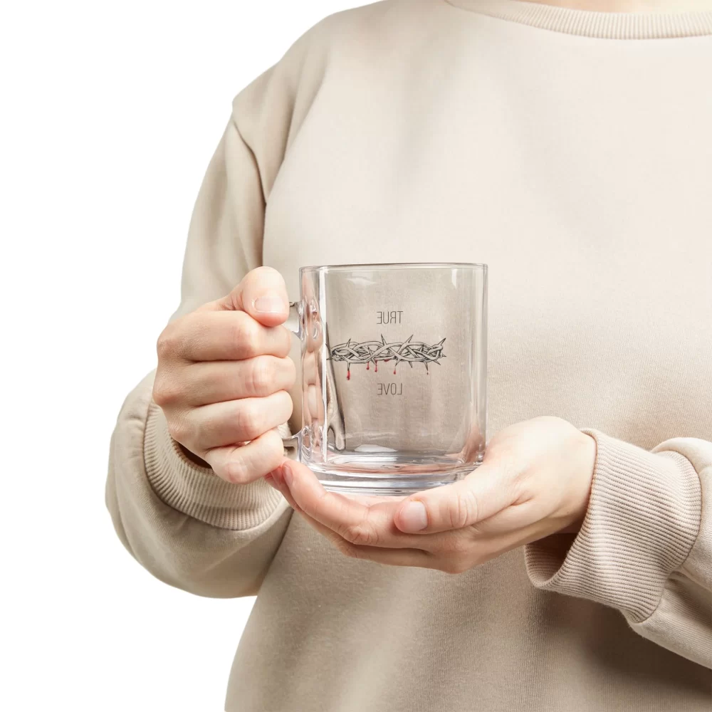 TRUE LOVE Glass Mug, 10oz - Image 3
