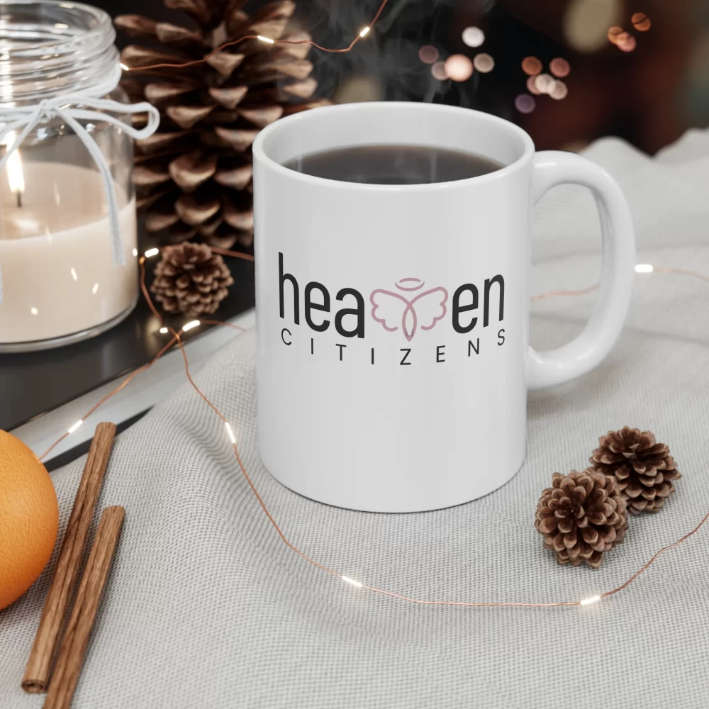 HC brand White Ceramic Mug, 11oz