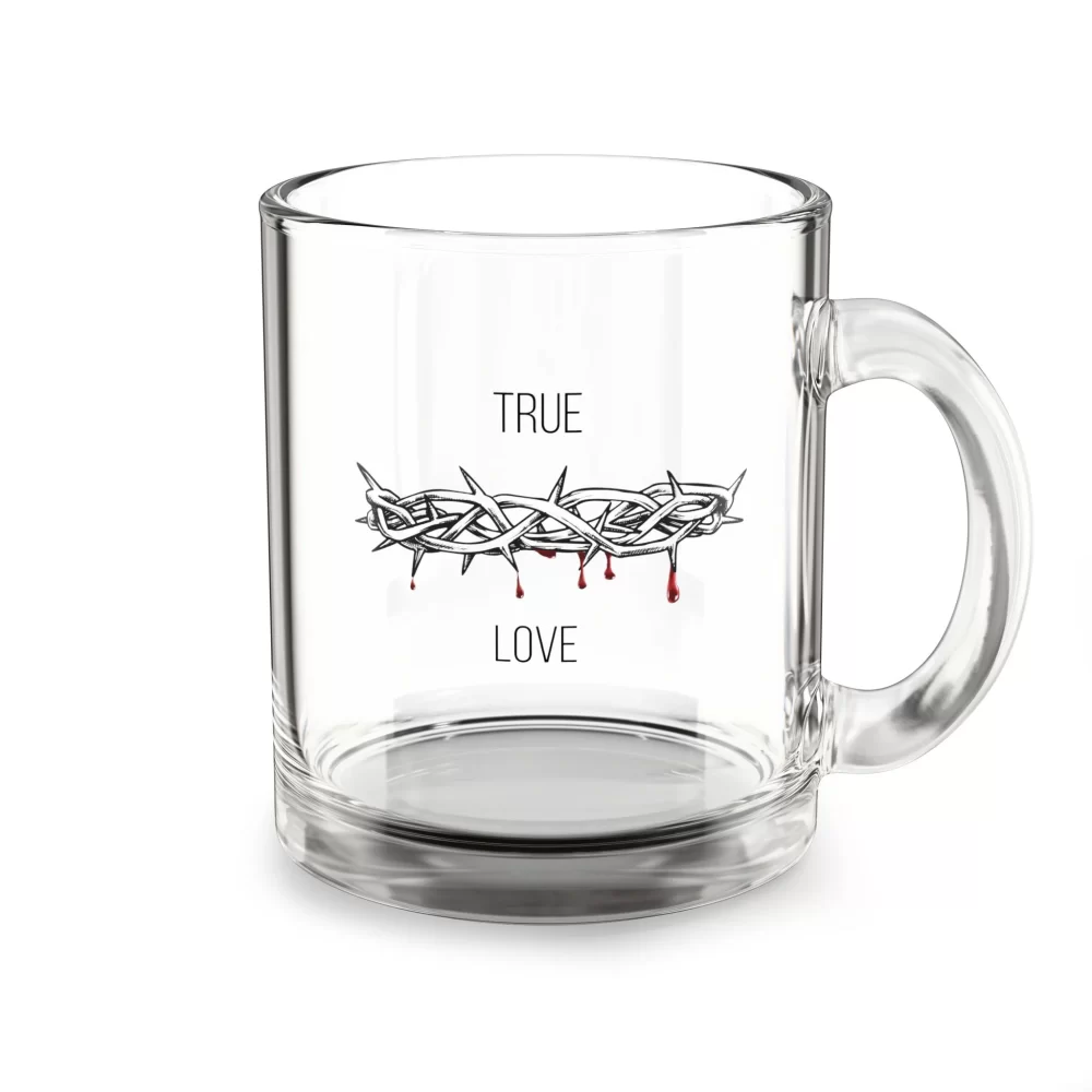TRUE LOVE Glass Mug, 10oz