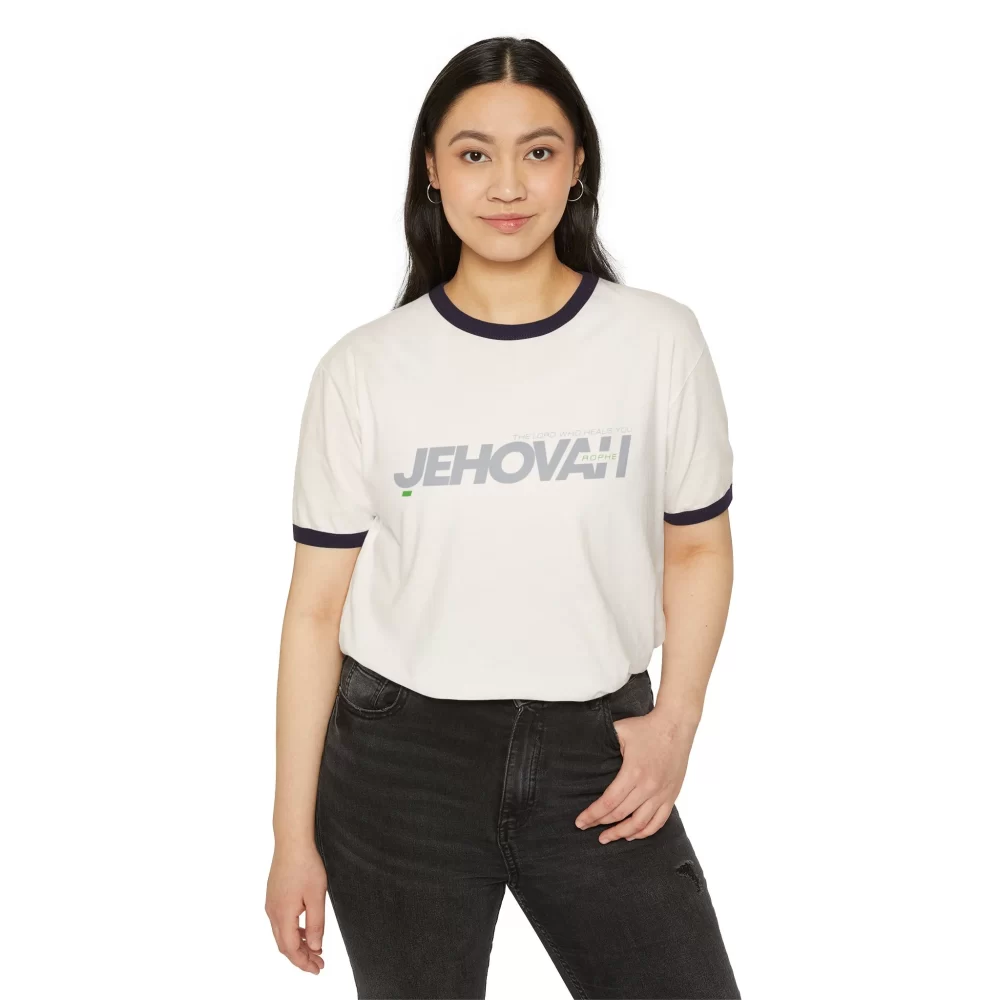 JEHOVAH collection Unisex Cotton Ringer T-Shirt - Image 3